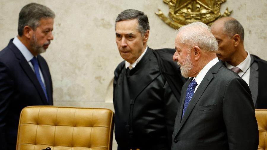 Lula e o presidente da Câmara, Arthur Lira, o do STF, ministro Luis Roberto Barroso