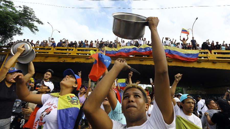 29/07/2024 - Venezuelanos fazem protesto após Maduro ser declarado presidente 