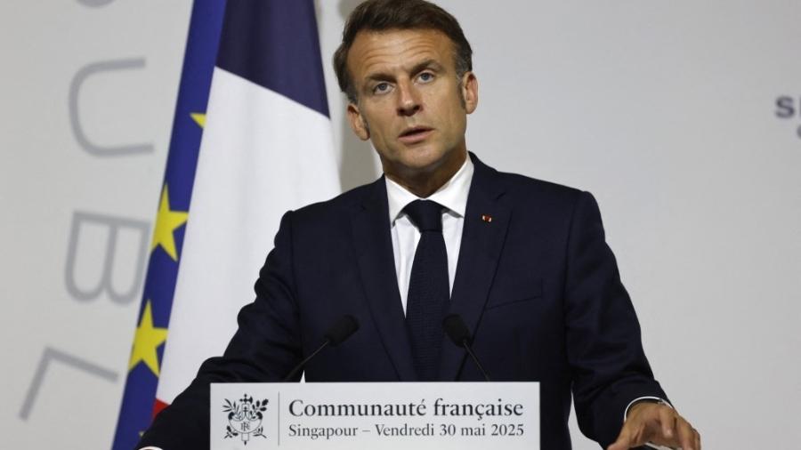 30.mai.2025 - O presidente da França, Emmanuel Macron - Ludovic MARIN / AFP