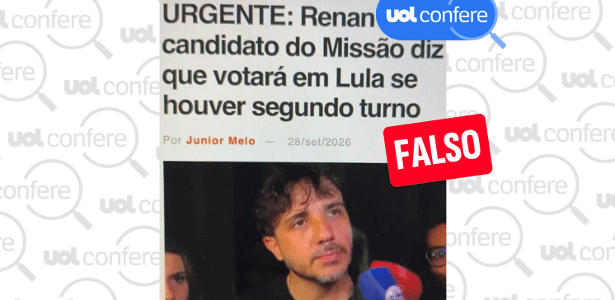 É falso que Renan Santos declarou apoio a Lula em eventual 2º turno
