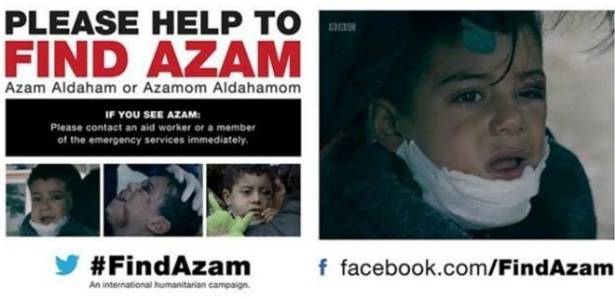 Mobilização pelo menino nas redes sociais começou após programa da BBC mostrar Azam, 5, acompanhado por homem suspeito que dizia ser seu pai - BBC/Reprodução