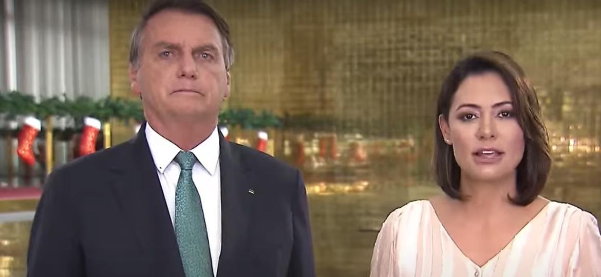 Bolsonaro e Michelle falaram por pouco mais de um minuto - Reprodução/YouTube