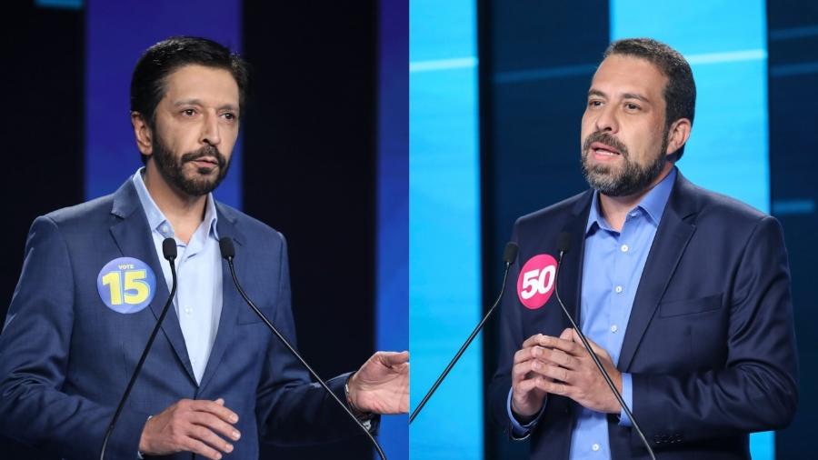 Ricardo Nunes e Guilherme Boulos em debate na Record