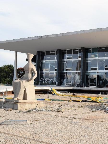 Estragos causados por vandalismo no edifício-sede do STF nos atos golpistas de 8/1 - 9.jan.2023 - Carlos Moura/SCO/STF