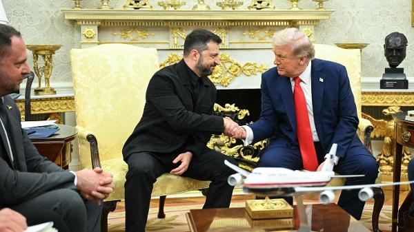 18.ago.2025 -  Volodymyr Zelensky e Donald Trump se encontram em Washington D.C.