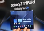 R$ 13 mil e 309 gramas: Samsung lança celular com tela dobra que três vezes (Foto: Jung Yeon-je/AFP)