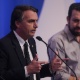 17.ago.2018 - O deputado federal Jair Bolsonaro (PSL) e Guilherme Boulos (PSOL), candidatos á Presidência, durante debate da RedeTV!/IstoÉ - Diego Padgurschi /Folhapress