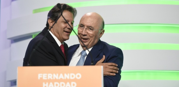 20.set.2018 - Fernando Haddad e Henrique Meirelles durante debate da TV Aparecida