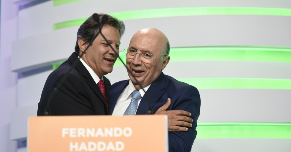 20.set.2018 - Fernando Haddad e Henrique Meirelles durante debate da TV Aparecida