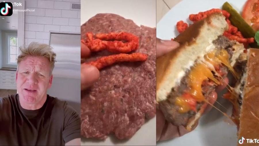 Gordon Ramsey critica hambúrguer recheado com cheetos no Tik Tok  - Reprodução/TikTok