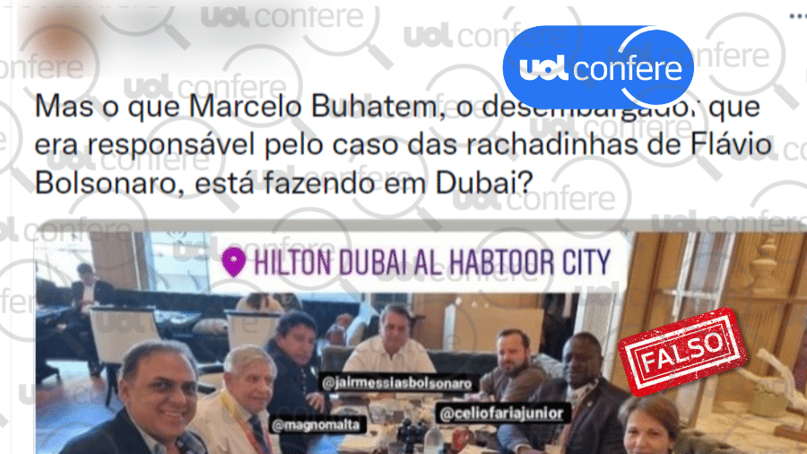 19/11/2021 - Posts questionaram a presença do desembargador Marcelo Buhatem (TJ-RJ) em comitiva que acompanhou Bolsonaro a Dubai - Reprodução/Twitter