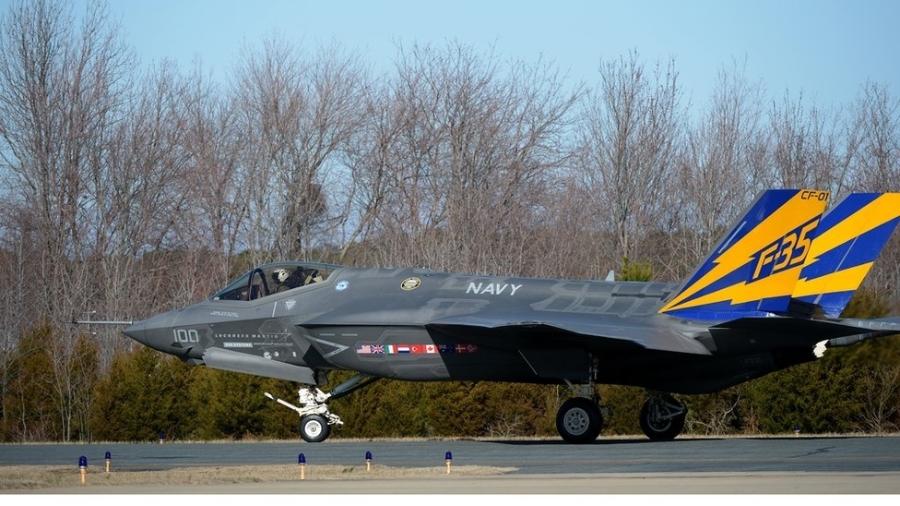 A versão da Marinha dos EUA do F-35 Joint Strike Fighter, o F-35C - Getty Images