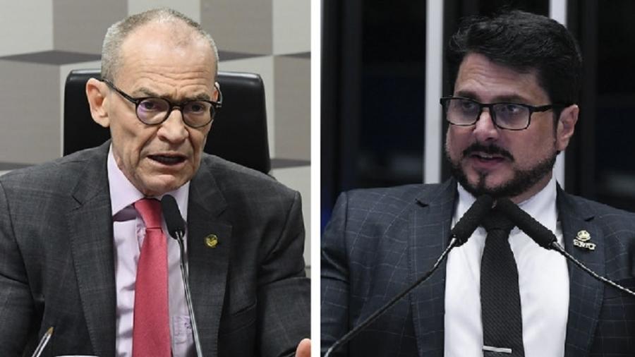 Os senadores Fabiano Contarato (PT-ES) e Marcos do Val (Podemos-ES)