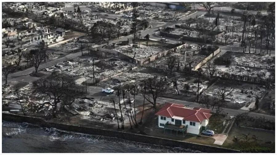 Mansão em área nobre não foi destruída pelo incêndio no Havaí