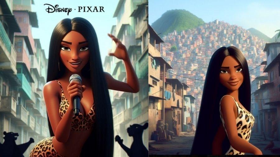 Cantora Pocah entrou na brincadeira e criou sua versão Disney Pixar