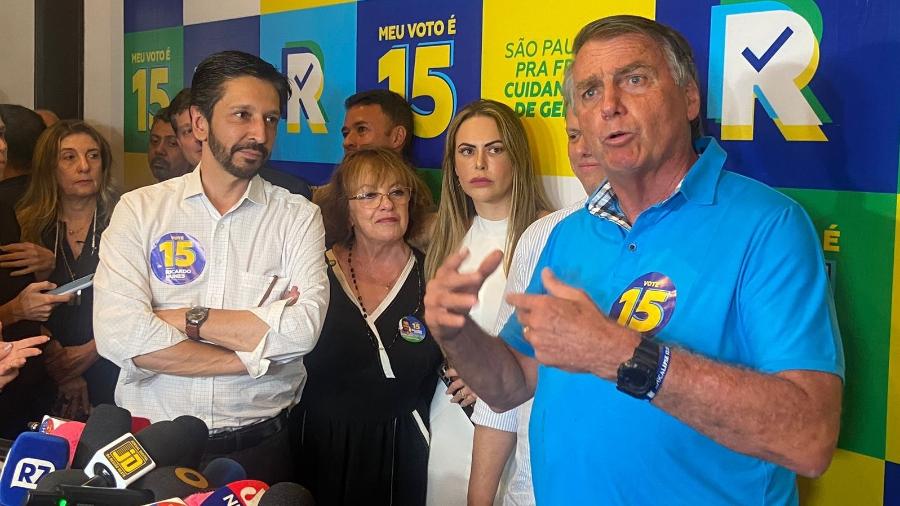 Jair Bolsonaro (PL) deu entrevista coletiva após almoço com Ricardo Nunes (MDB)