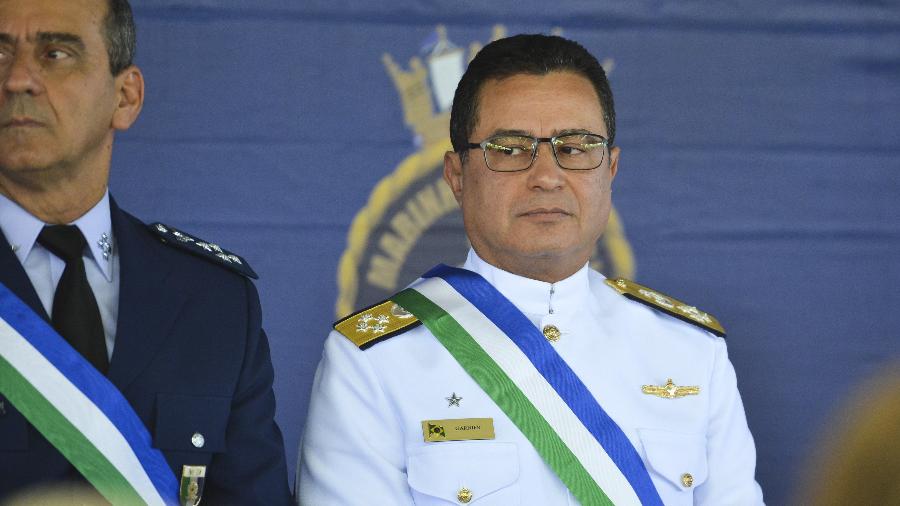 Ex-comandante da Marinha, o almirante de esquadra Almir Garnier em cerimônia no Clube da Aeronáutica, em Brasília