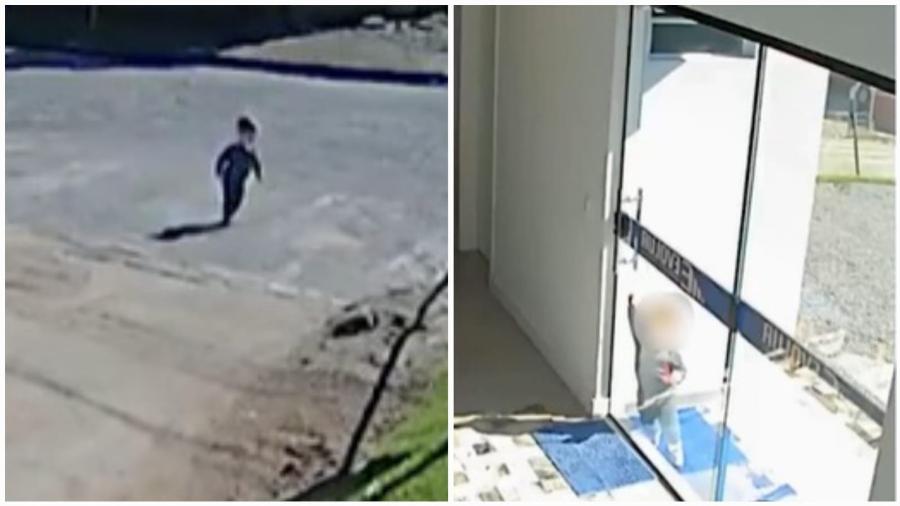 Bebê de 1 ano e 6 meses foi flagrado caminhando sozinho na rua em Braço do Norte (SC) Bebê de 1 ano e 6 meses foi flagrado caminhando sozinho na rua em Braço do Norte (SC)