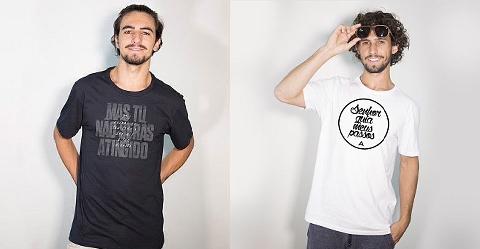 A Salmo vende camisas  estampadas com dizeres religiosos, em modelos femininos e masculinos - Divulgação