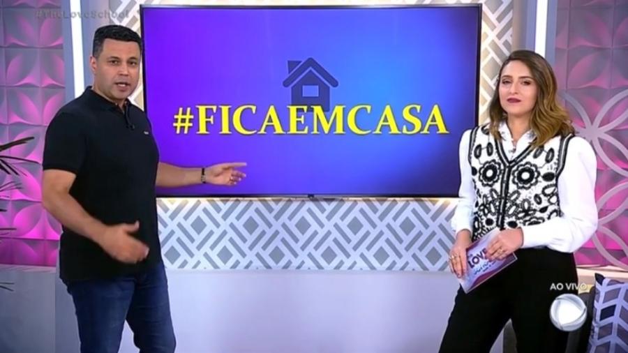 Renato e Cristiane Cardoso, apresentadores do "The Love School", culpam o "fica em casa" pela crise econômica - Reprodução