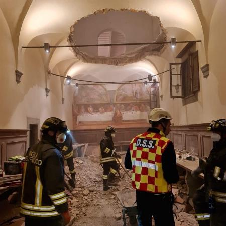 O desabamento aconteceu no Convento di Giaccherino, na cidade de Pistoia