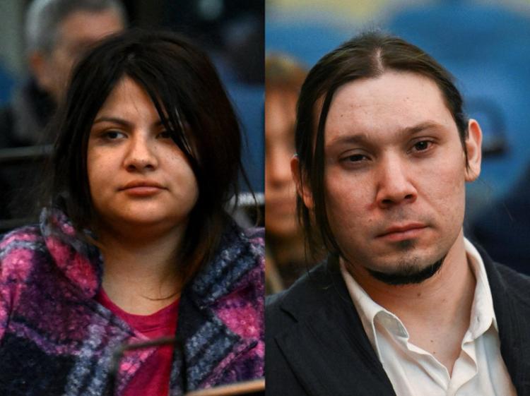 26.jun.2024 - Brenda Uliarte e Nicolas Carrizo, em julgamento no tribunal de Comodoro Py, em Buenos Aires