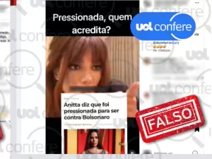 Anitta não disse ter sido pressionada para se posicionar contra Bolsonaro