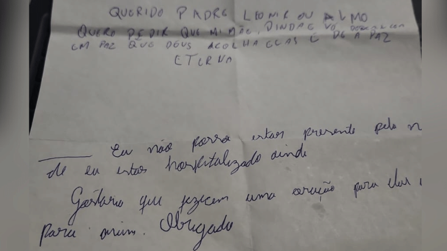 Carta enviada ao padre