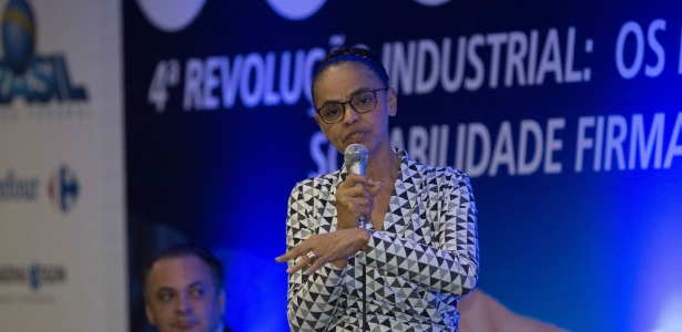 A ex-senadora Marina Silva (Rede) em evento da UGT com cinco presidenciáveis em São Paulo
