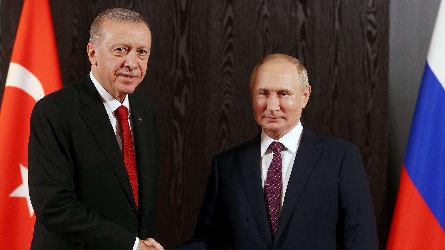 Erdogan e Putin se encontraram em setembro no Uzbequistão - Sputnik/Alexander Demyanchuk/Pool via REUTERS