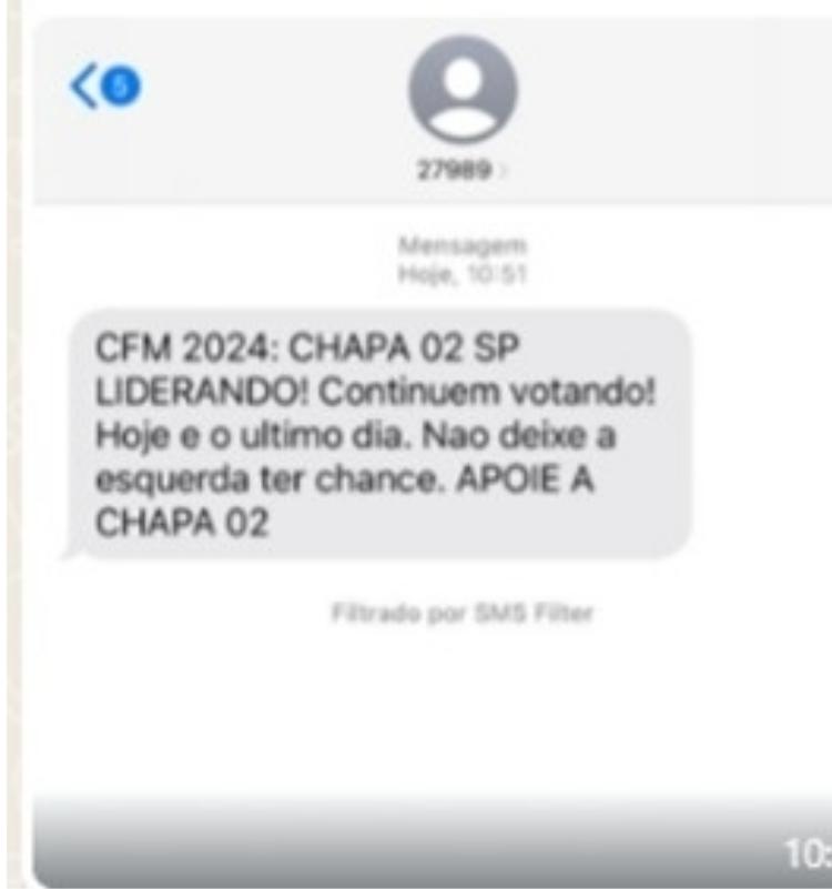 Médicos teriam recebido SMS de número sem identificação orientando voto em eleição para o CFM em São Paulo