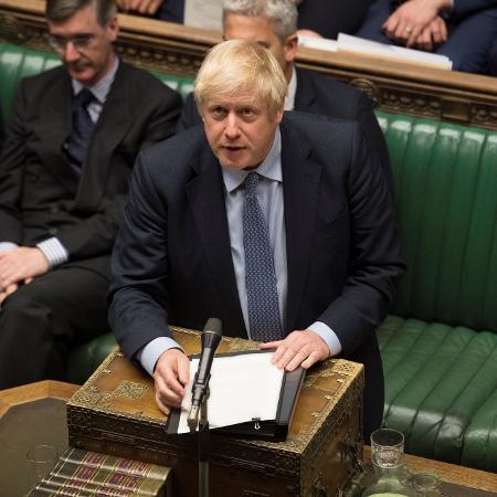 4.set.2019 - O premiê Boris Johnson fala durante debate na Câmara dos Comuns, em Londres - UK Parliament/Jessica Taylor/Reuters