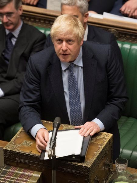 4.set.2019 - O premiê Boris Johnson fala durante debate na Câmara dos Comuns, em Londres - UK Parliament/Jessica Taylor/Reuters