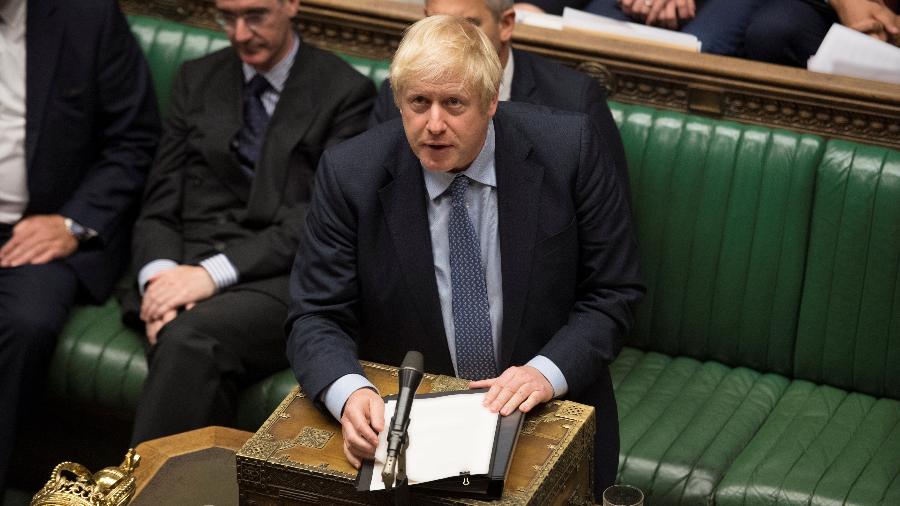 O premiê Boris Johnson fala durante debate na Câmara dos Comuns, em Londres - UK Parliament/Jessica Taylor/Reuters