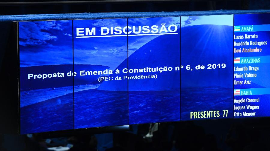 Plenário do Senado Federal durante sessão deliberativa ordinária para votar a reforma da Previdência - Marcos Oliveira/Agência Senado