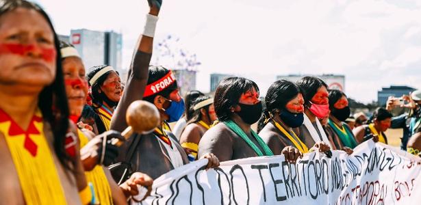 Índígenas acampam em Brasília à espera de julgamento de marco temporal 