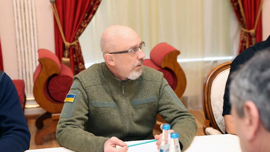 Ministro da Defesa da Ucrânia, Oleksii Reznikov, já participou de reuniões com a Rússia em busca de paz - Sergei Kholodilin/BelTA/AFP