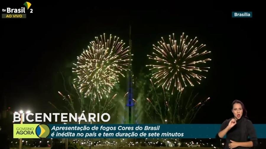 Fogos de artifício marcam início do 7 de Setembro - Reprodução/TV Brasil