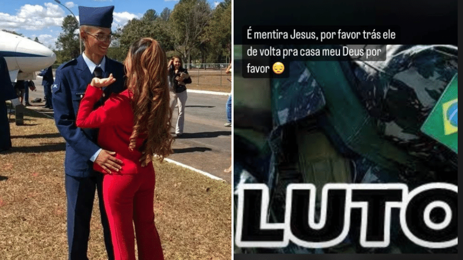 A namorada do soldado Kauan Jesus da Cunha Duarte, da FAB (Força Aérea Brasileira), lamentou a morte do companheiro - Reprodução/Instagram