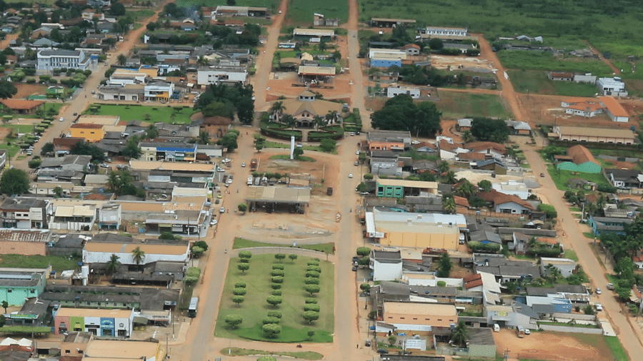 Vista aérea da cidade Nova Bandeirantes, em Mato Grosso