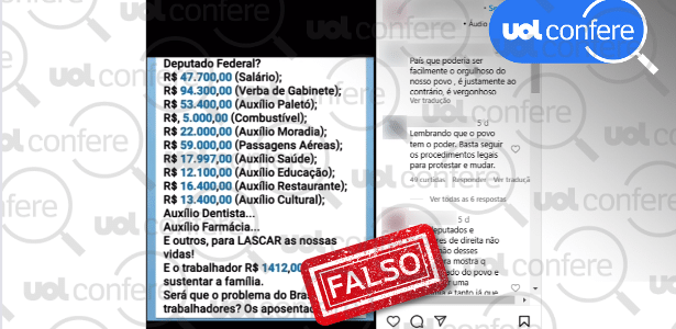 Posts deturpam benefícios e valores pagos a deputados federais