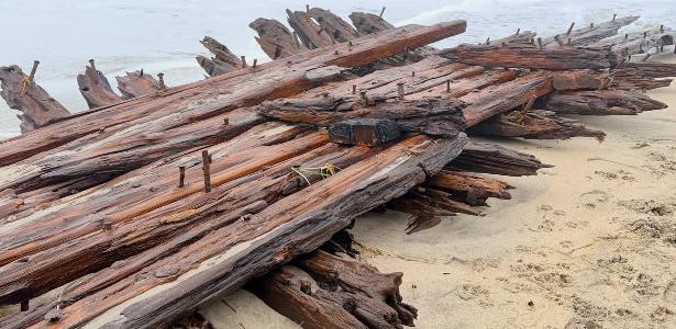 Tempestade revela naufrágio de 1884 nos EUA