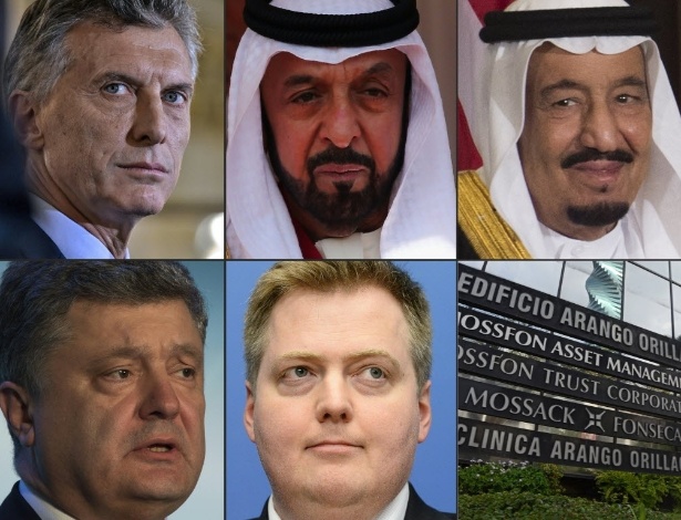 Líderes mundiais cujos nomes estão em documentos vazados no "Panama Papers" - AFP