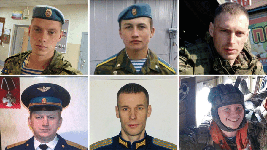 Fotografias de alguns soldados russos do Regimento 331 que morreram na Ucrânia - BBC