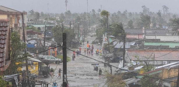 12.mar.2023 - O ciclone tropical Freddy atingiu Moçambique pela segunda vez em duas semanas