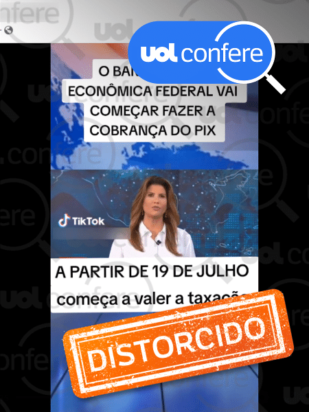 06.jul.2023 - A Caixa não publicou nenhum novo anúncio oficial em relação a esta taxação até a publicação desta matéria - Arte/UOL sobre Reprodução/Facebook