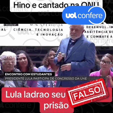 24.jul.2023 - Evento era da UNE e Lula foi aplaudido