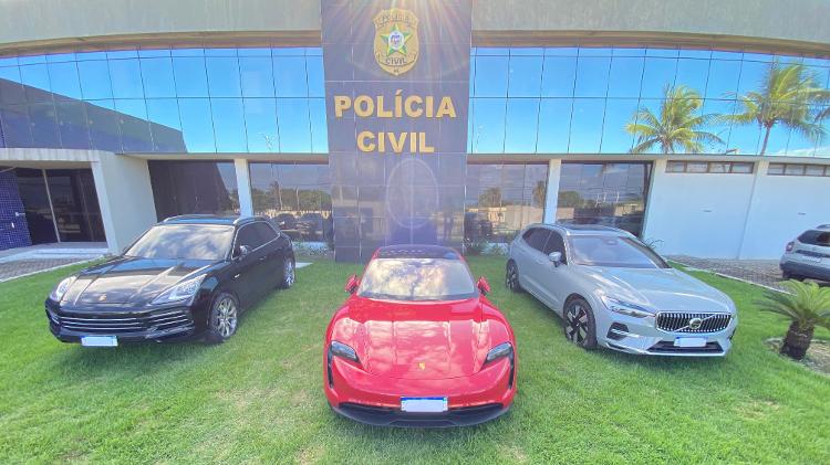 Carros de luxo apreendidos na operação Game Over, em Alagoas