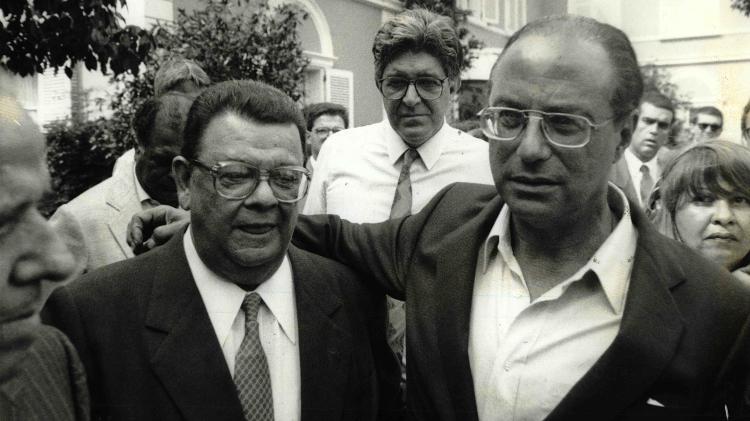 17.nov.1992 - Então filiado ao PP, Delfim Neto aparece com Paulo Maluf, então cacique do partido e outro expoente da ditadura