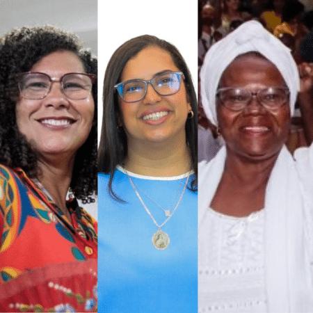 As candidatas a vice-prefeitas de Salvador, Fabya Reis, Ana Paula Matos e Miralva Alves Nascimento.